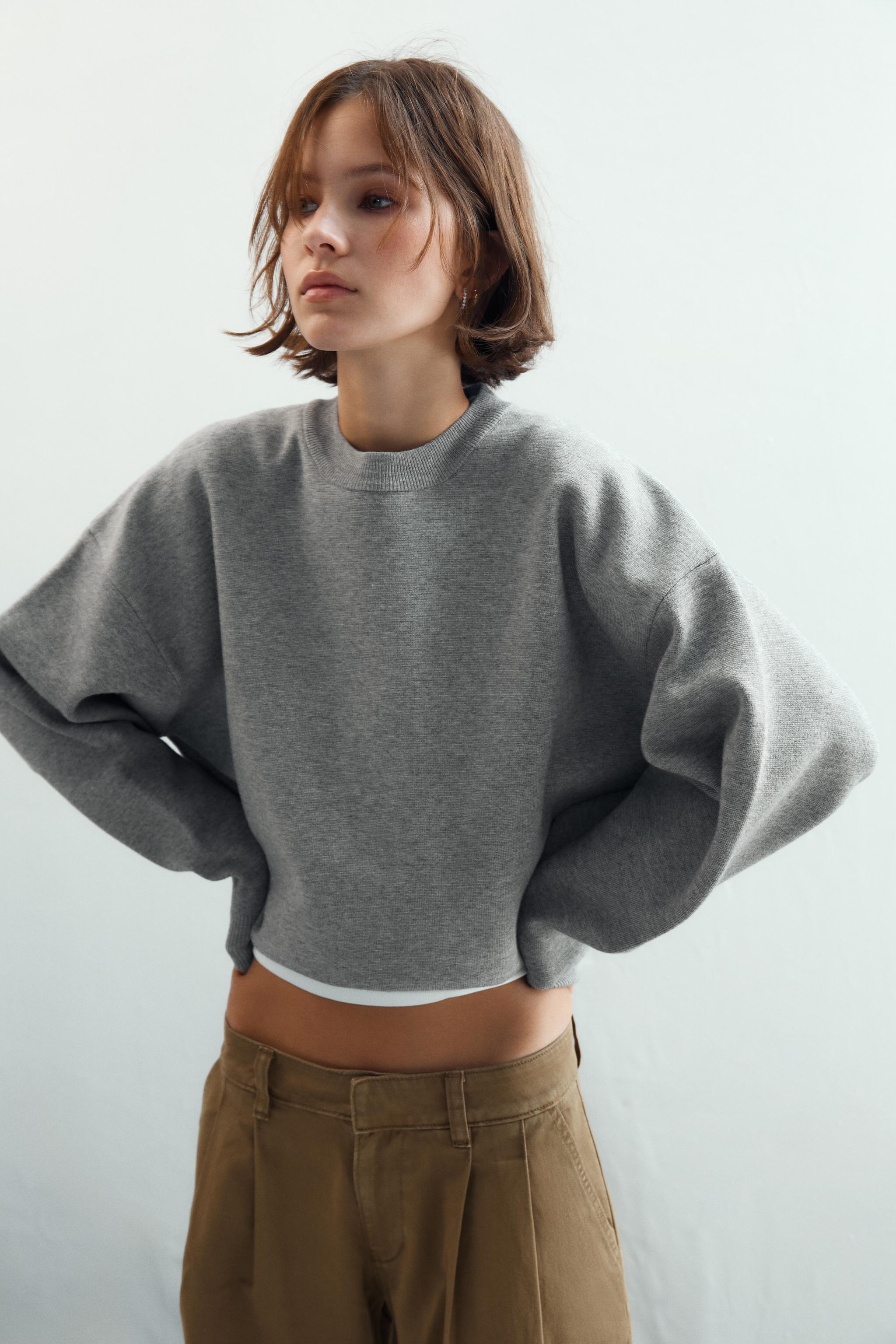 Plain Knit Sweatshirt