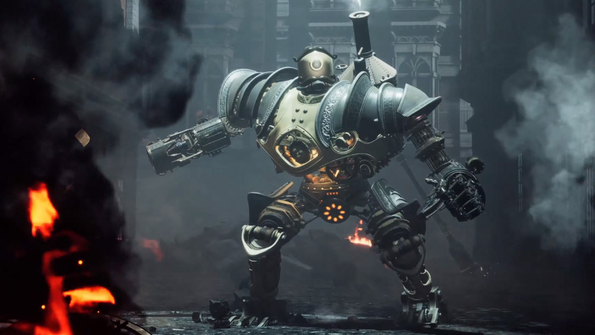 رئیس ربات در بازی Clockwork Revolution در حال نزدیک شدن به بازیکن