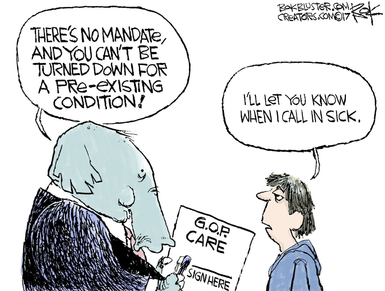 Political Cartoon U.S. GOP American Health Care Act