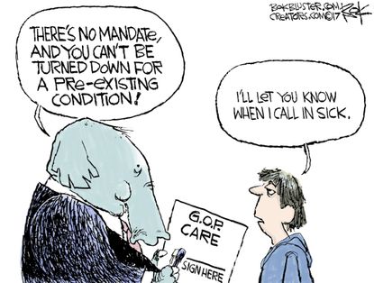 Political Cartoon U.S. GOP American Health Care Act