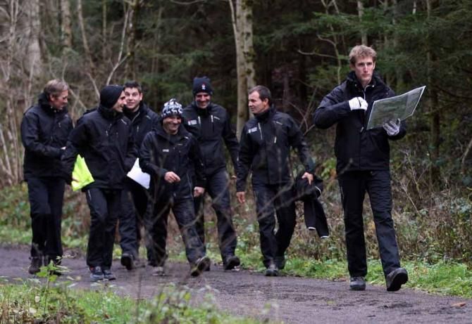 Andy Schleck leads the way at the RadioShack-Nissan team building camp.