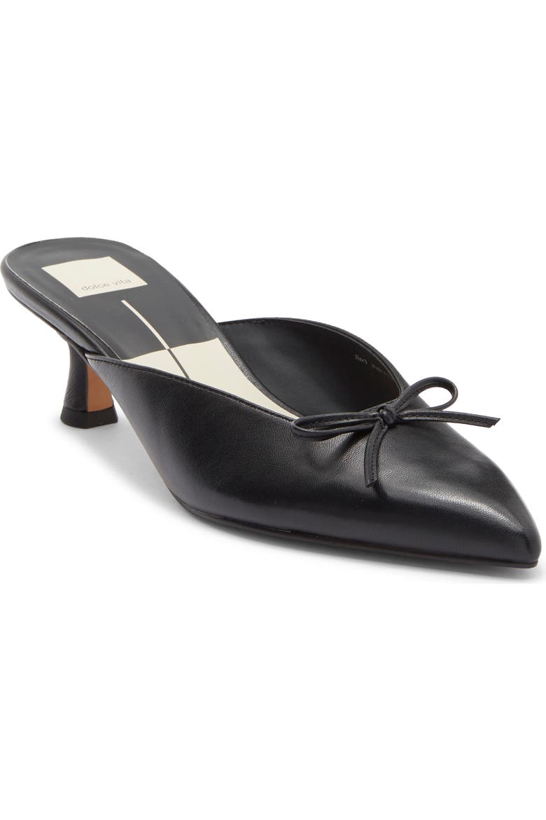 Cleo Pointed Toe Kitten Heel Mule