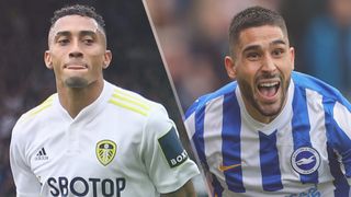 Raphinha of Leeds United and Neal Maupay of Brighton could both feature in the Leeds vs Brighton live stream