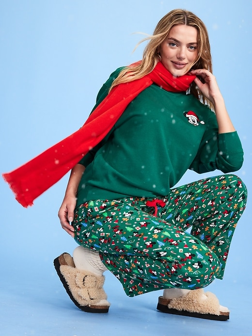 Old Navy X Disney Mid-Rise Printed Flannel Pajama Pants for Women