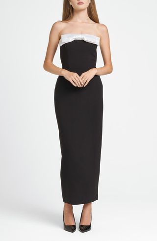 X ChÉrie Madeleine Coco Bow Colorblock Strapless Dress