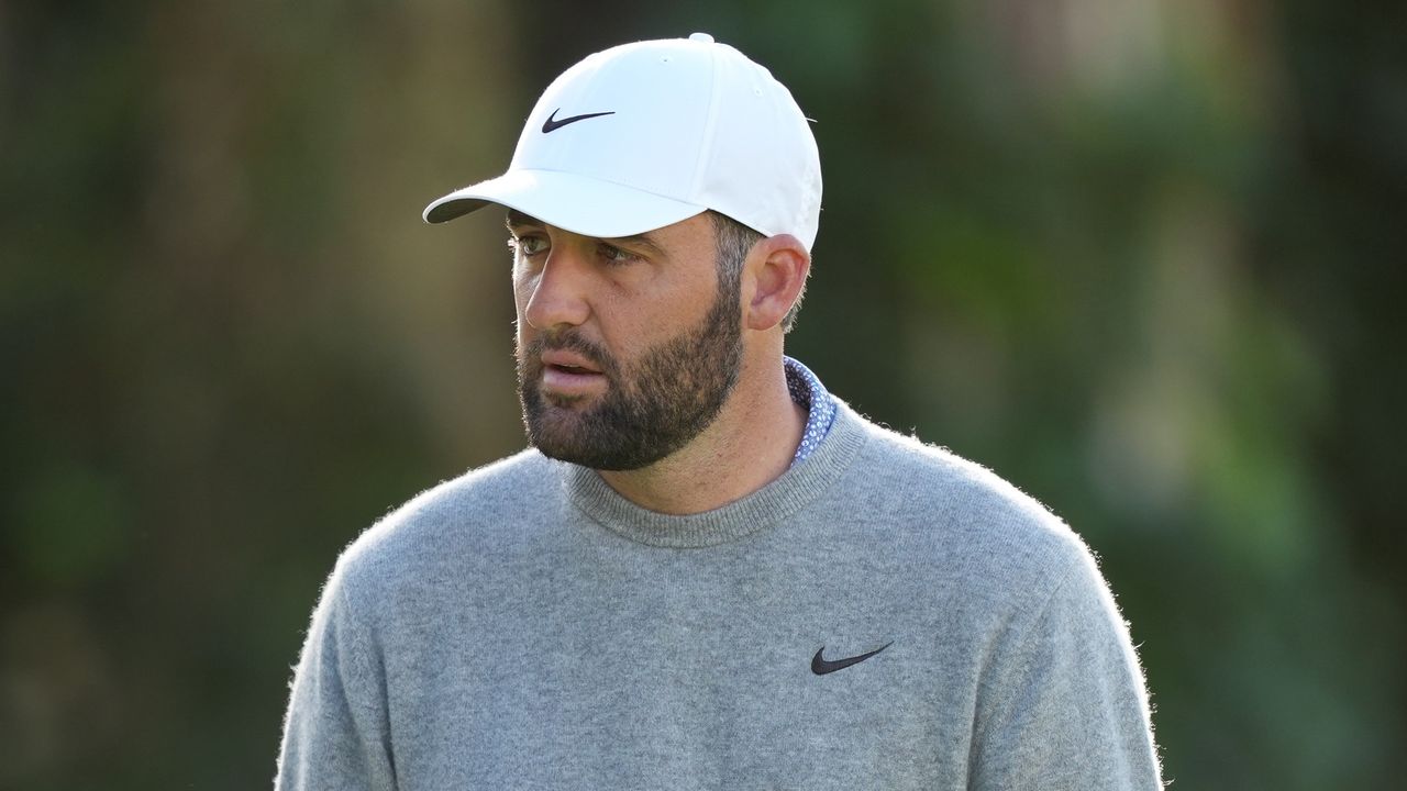 Scottie Scheffler in action at the first round of Genesis Invitational at Riviera