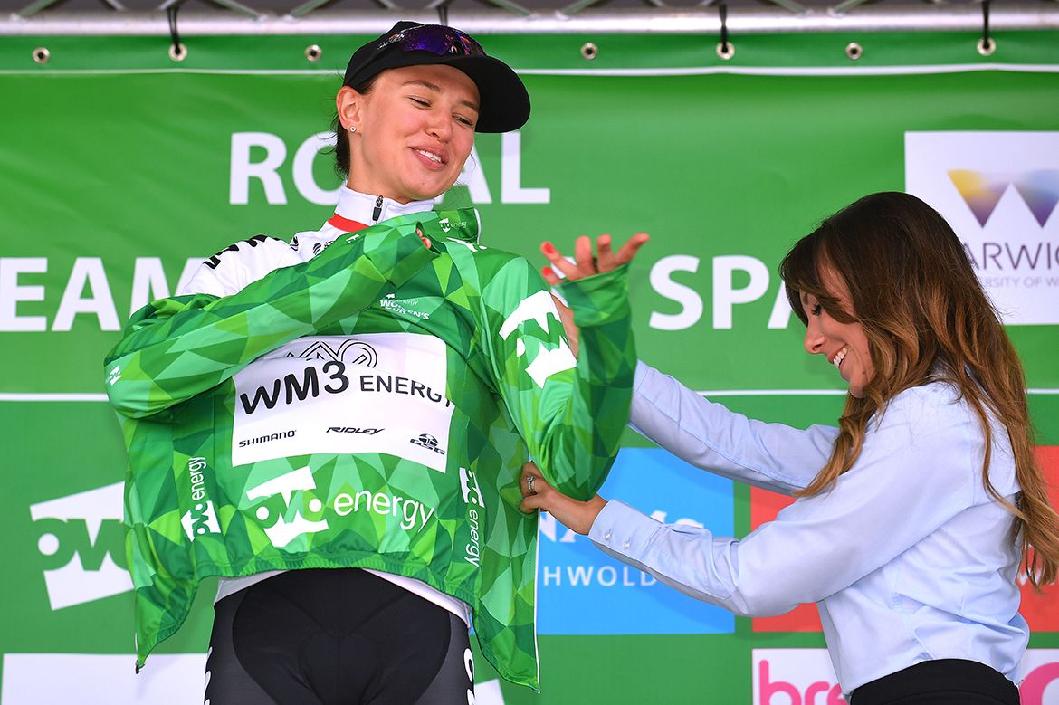 Katarzyna Niewiadoma in the Ovo Energy Women's Tour leader's jersey