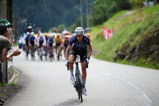 LE GRAND BORNAND FRANCE AUGUST 17 Pauliena Rooijakkers of The Netherlands and Team FenixDeceuninck attacks during the 3rd Tour de France Femmes 2024 Stage 7 a 1664km stage from Champagnole to Le Grand Bornand 1265m UCIWWT on August 17 2024 in Le Grand Bornand France Photo by Dario BelingheriGetty Images