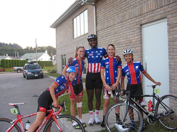 Coryn Rivera racing with the US national team