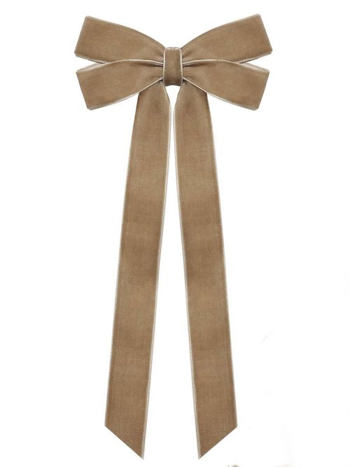 Neutral Velvet Ribbon Bows, 12 Pieces