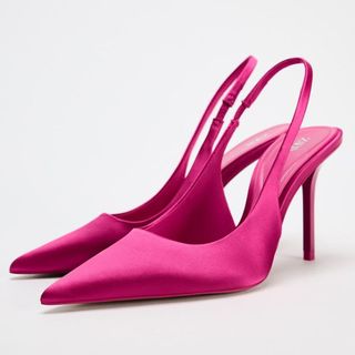 Pink slingback heels from Zara