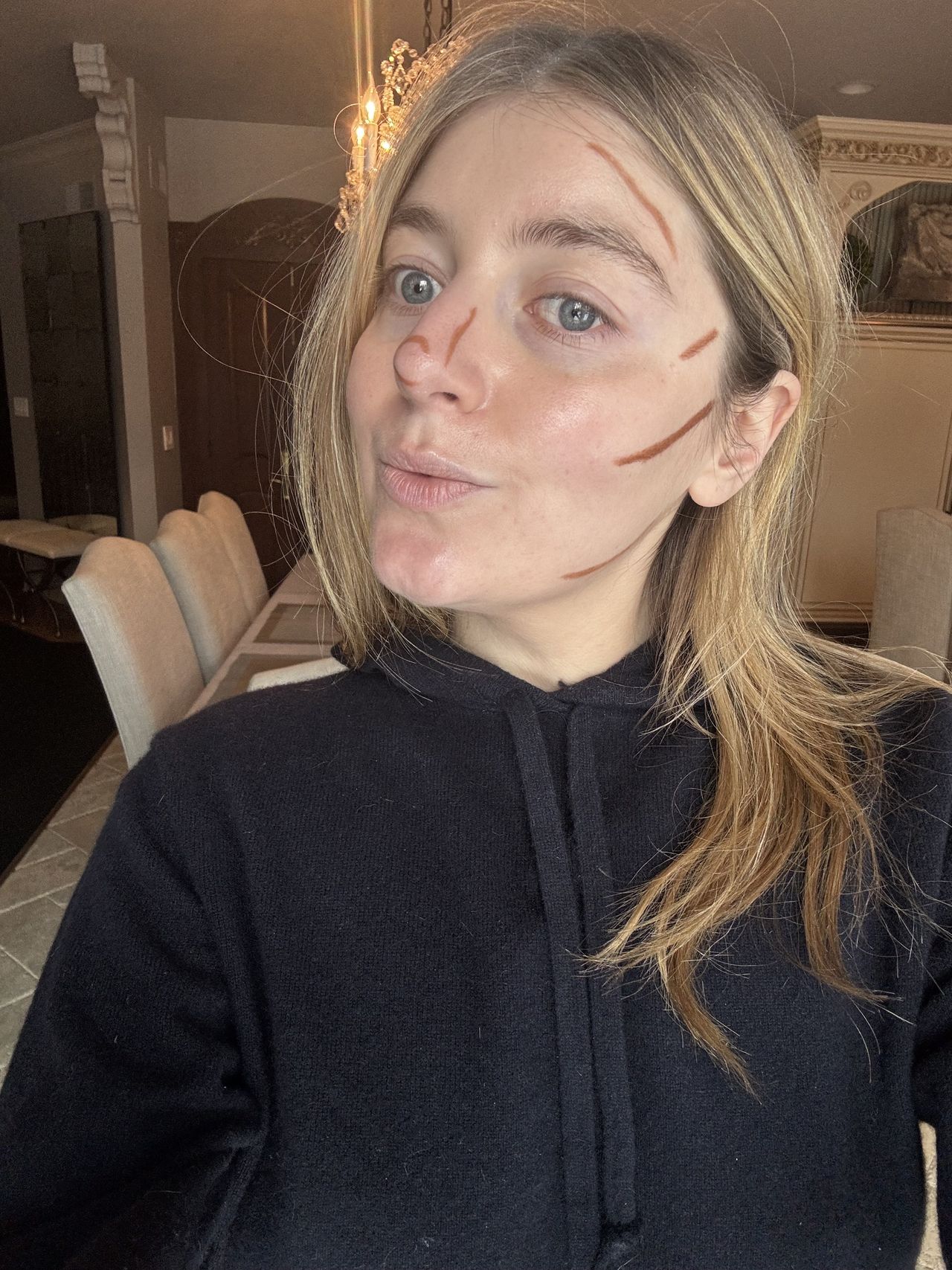 Samantha Holender before, during, and after testing Smashbox's Precision Contour Pens.