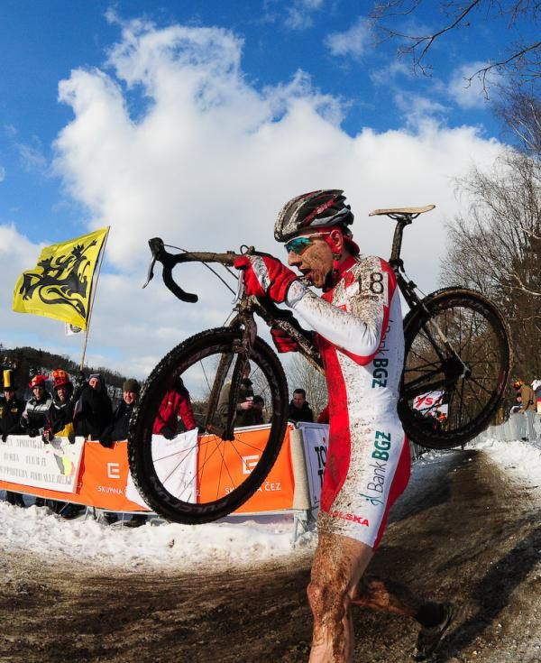 Marek Konwa was on track for a podium placing, but stumbled on the final lap