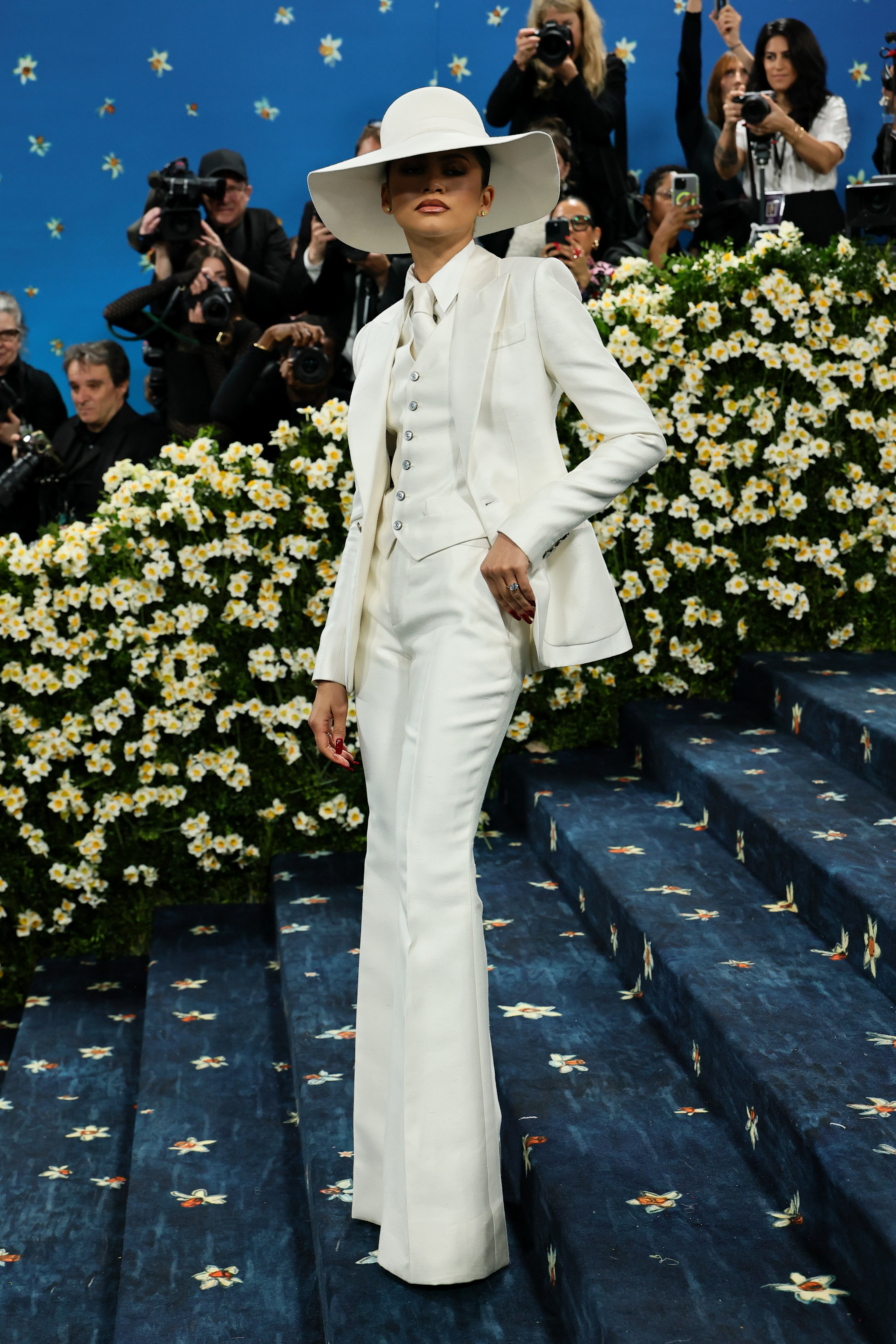 Zendaya attends the 2025 Met Gala Celebrating "Superfine: Tailoring Black Style" at Metropolitan Museum of Art on May 05, 2025 in New York City