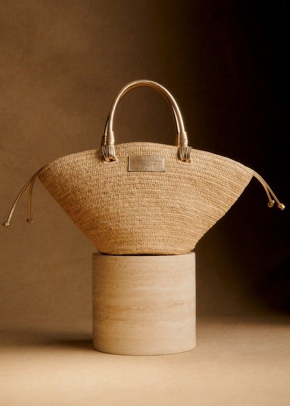 Justine Basket Bag - Golden Raffia - Raffia - Sézane