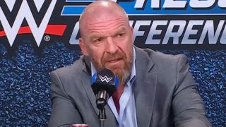 Triple H at the SummerSlam 2023 press conference screengrab