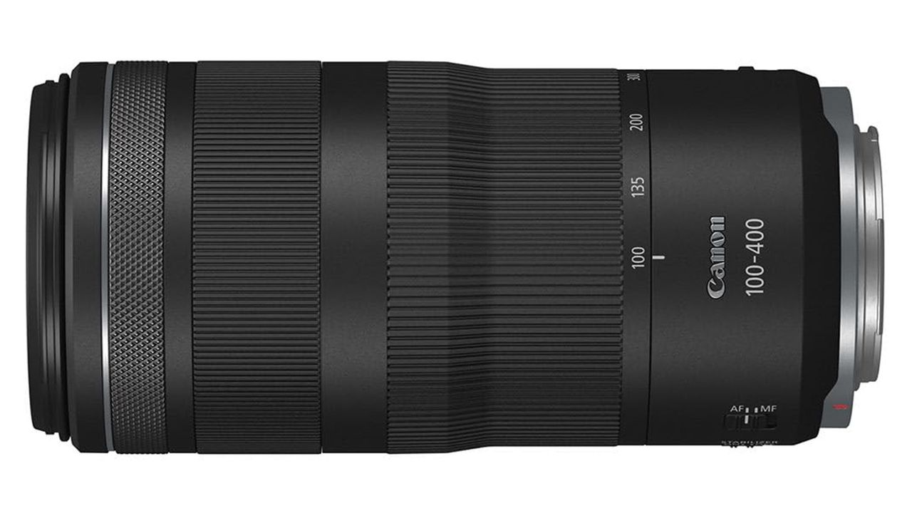 Canon RF 100-400mm F5.6-8 IS USM on a white background