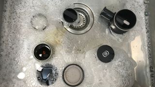 Wacaco Picopresso in a sink, taken apart