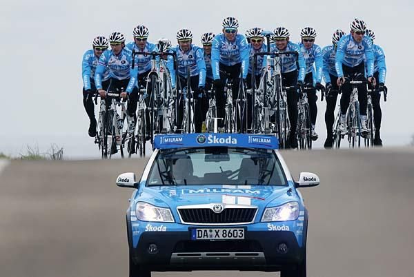 Team Milram at an early season training camp