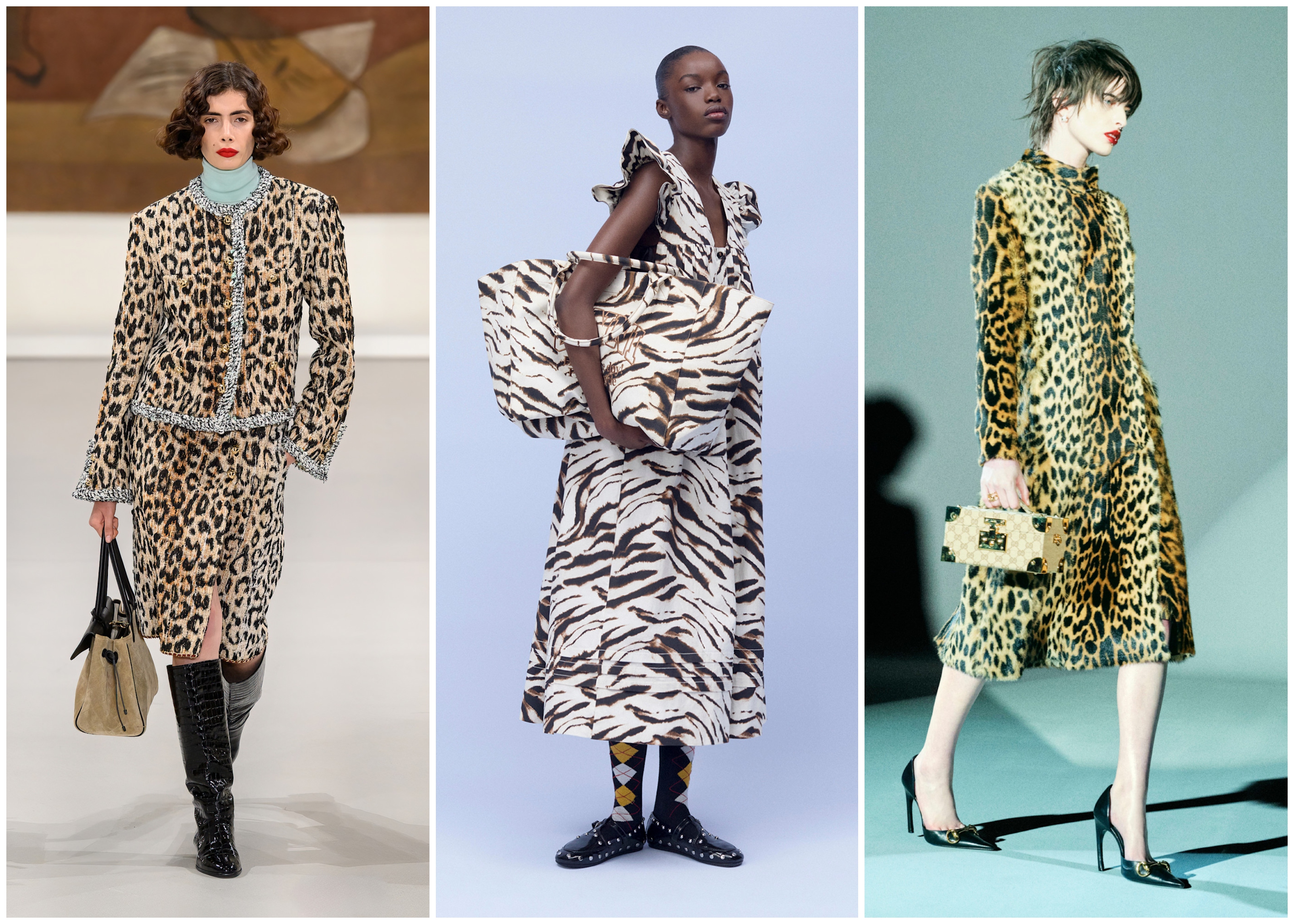 photos from the pre-fall 2026 runways of Chanel, Ganni, and Gucci.