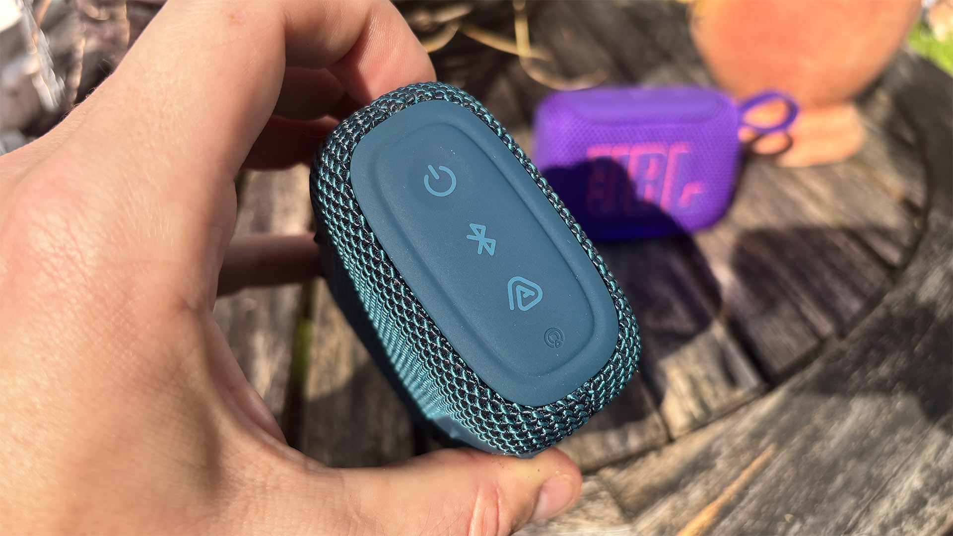 JBL Go 5 speaker in blue finish