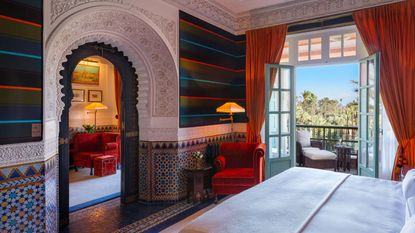 One of the suites at La Mamounia, one of the best luxury hotels in the world