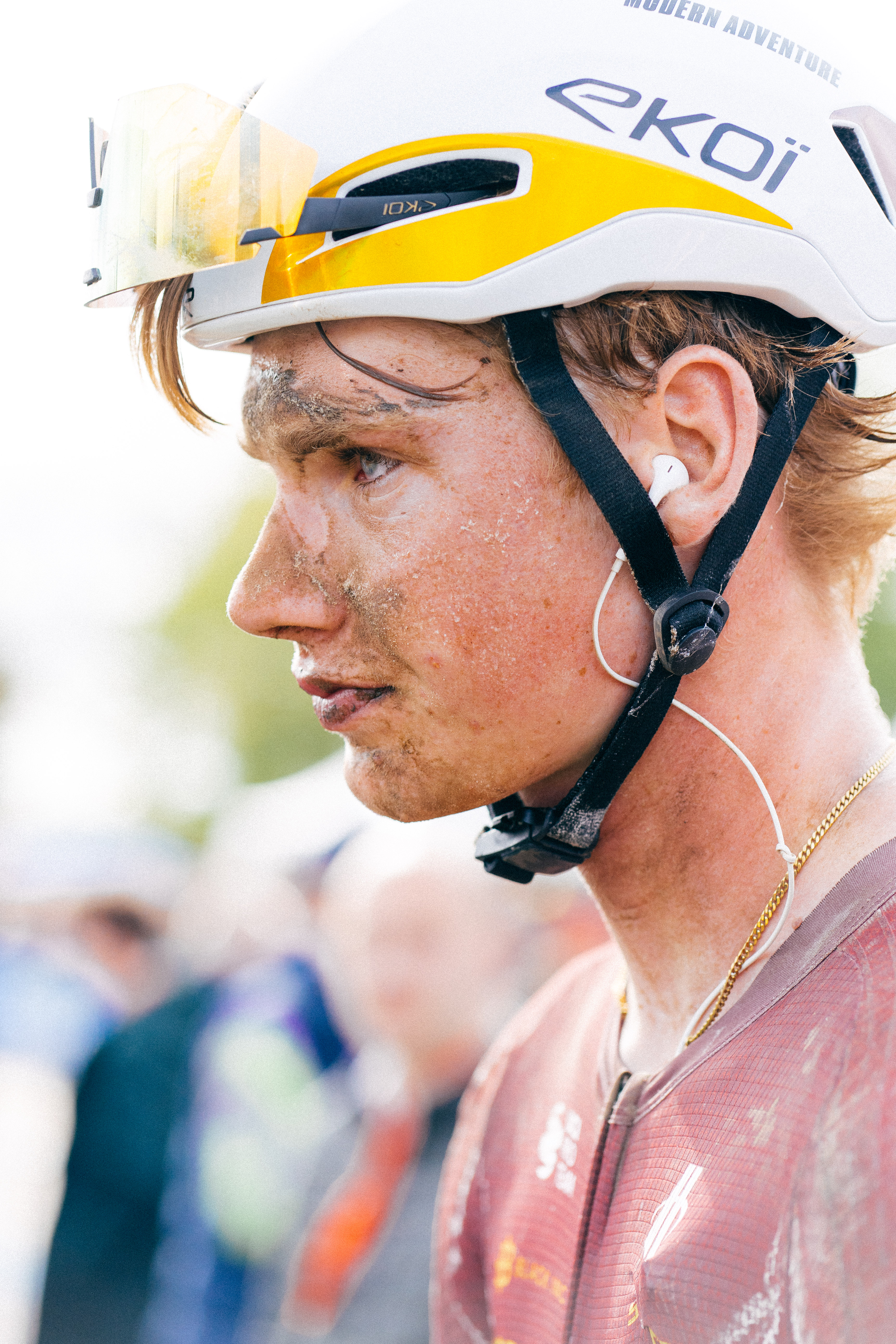 Los corredores de la París-Roubaix en la meta