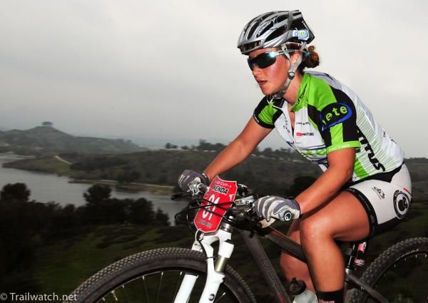 Sarah Kaufman riding in the top ten