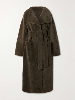 Belted Shearling Coat