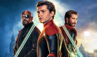 Spider-Man: Far From Home Nick Fury Peter Parker Mysterio all lined up