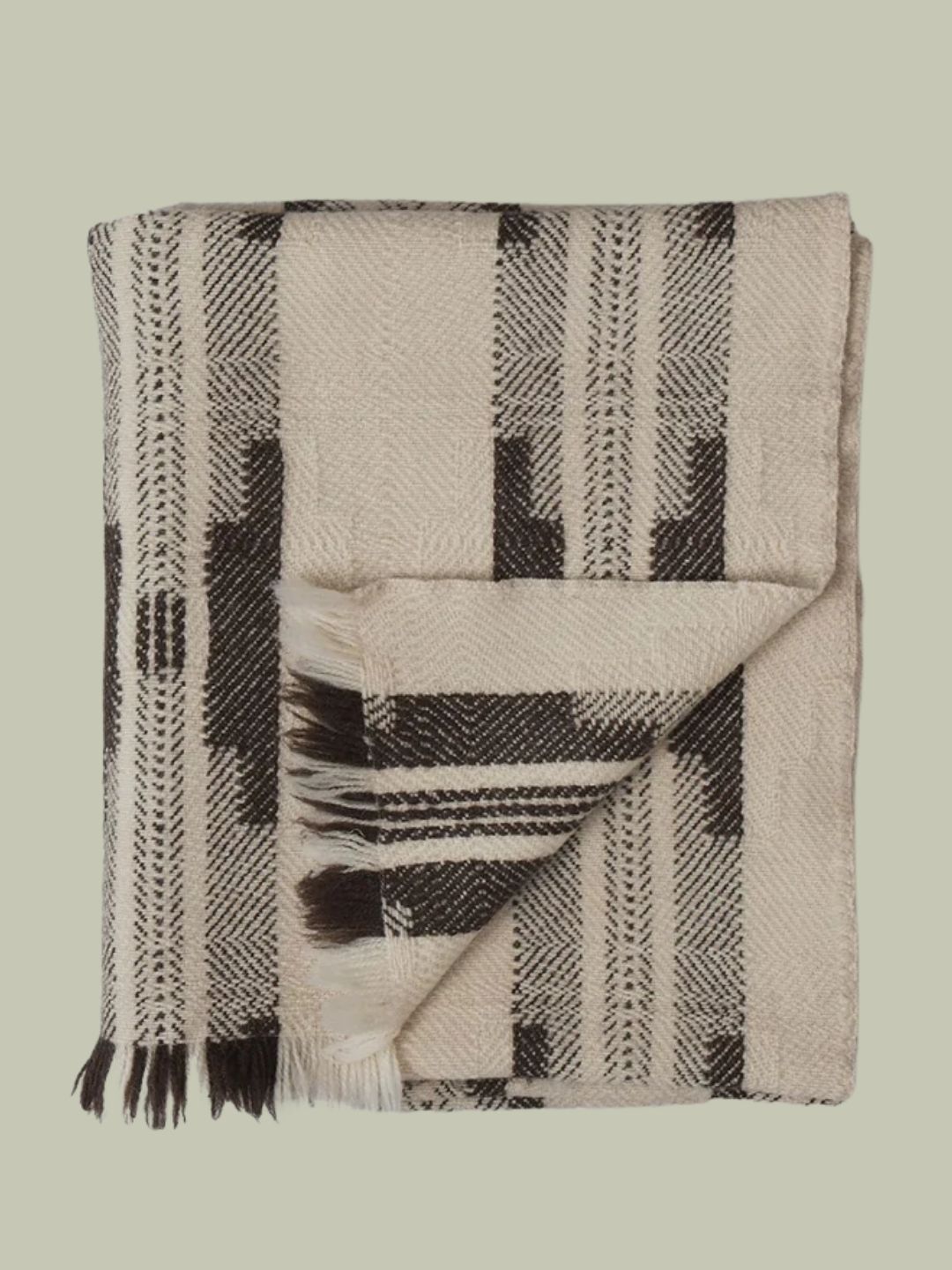 TOAST, Bulgarian Wool Blanket in Ecru/Brown