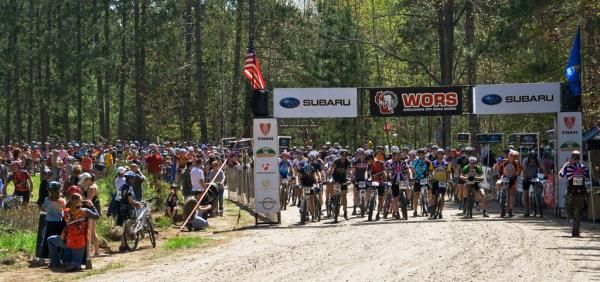 The start of the Cat. 2 sport race at the Crystal Lake Classic (WORS #2).