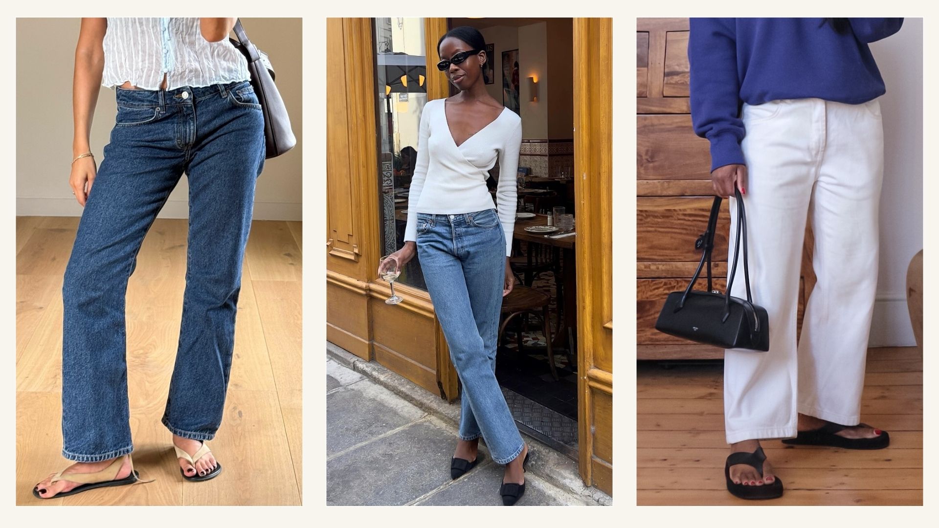Influencers wearing cropped jeans and summer shoes