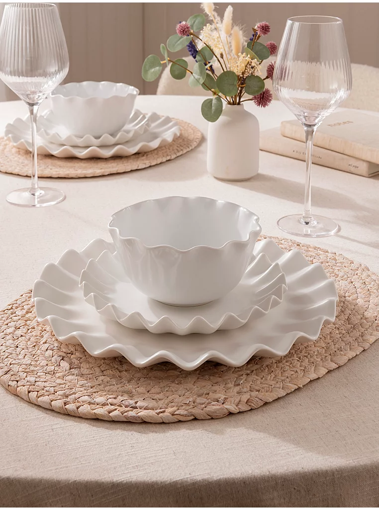 Stacey Solomon White Ruffle Dinner Set 12 Piece
