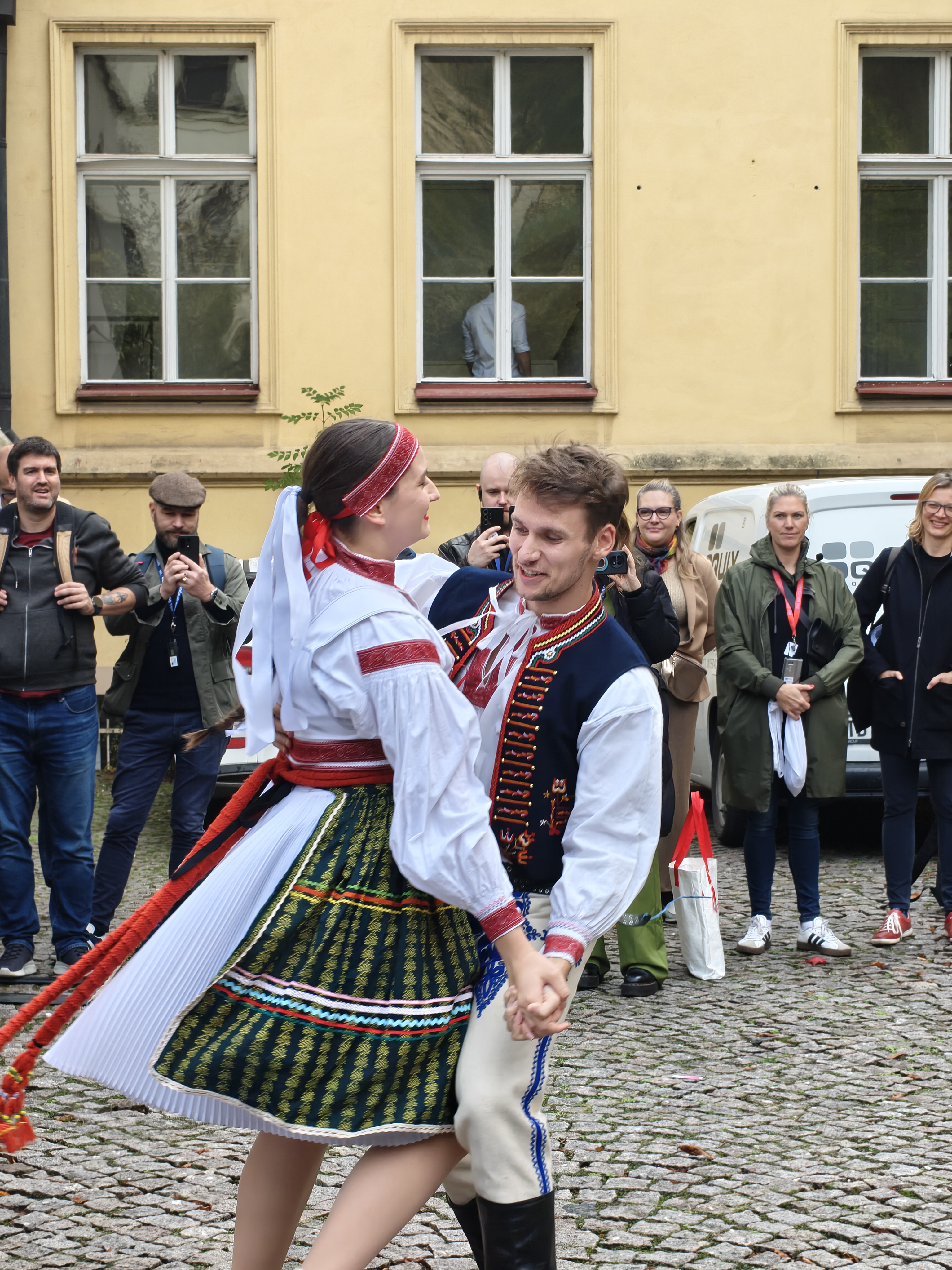 Two Polka dancers in Prague