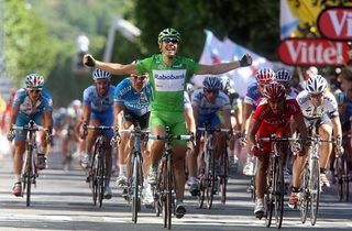 It's not easy being green: Oscar Freire (Rabobank) has survived the mountains and looks set - barring a major incident - to claim the green jersey in Paris this afternoon.