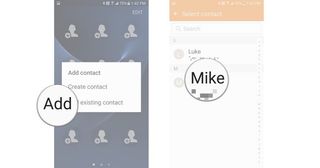 Tap Add existing contact or create a new one, tap the contact