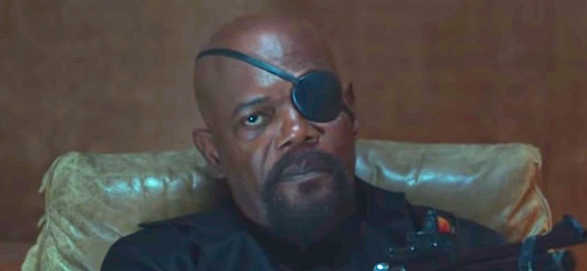 samuel l. jackson&#039;s nick fury looking disgusted in spider-man: far from home