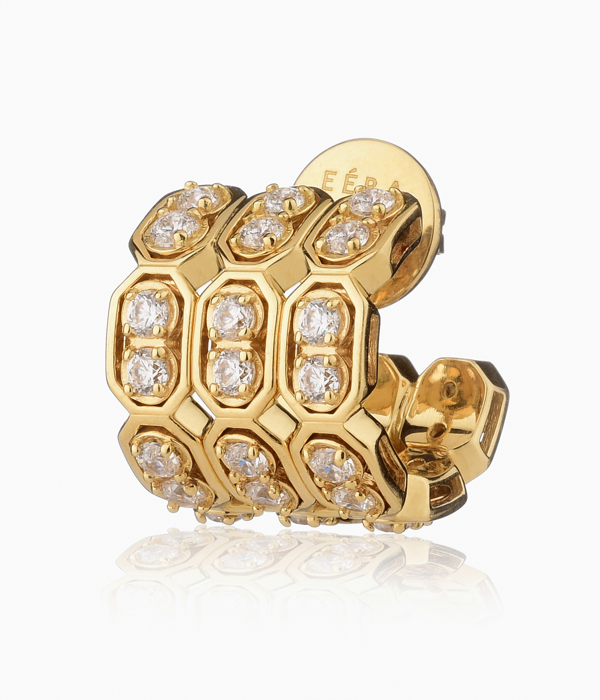 gold and diamond earring