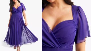 purple maxi cocktail dress