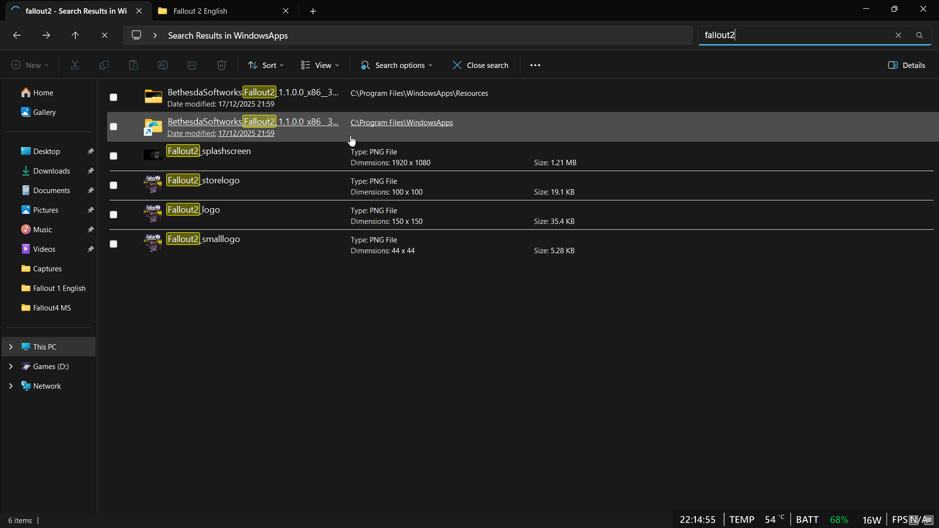 WindowsApps guide for finding Fallout 1 and Fallout 2