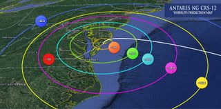 The visibility map for NASA's NG-12 cargo launch.