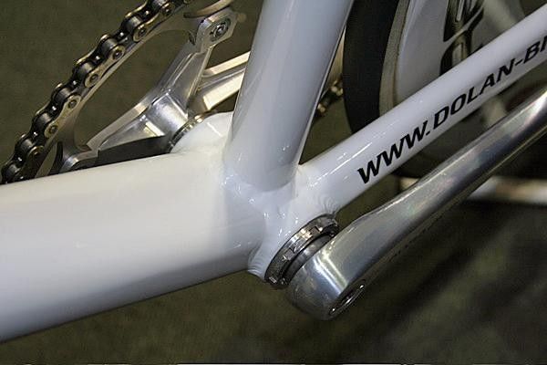 The massive downtube becomes an ovalised square