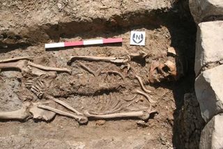 The remains of a man, who was likely older than 45 when he was buried by the chapel. The man died between A.D. 425 and 579.