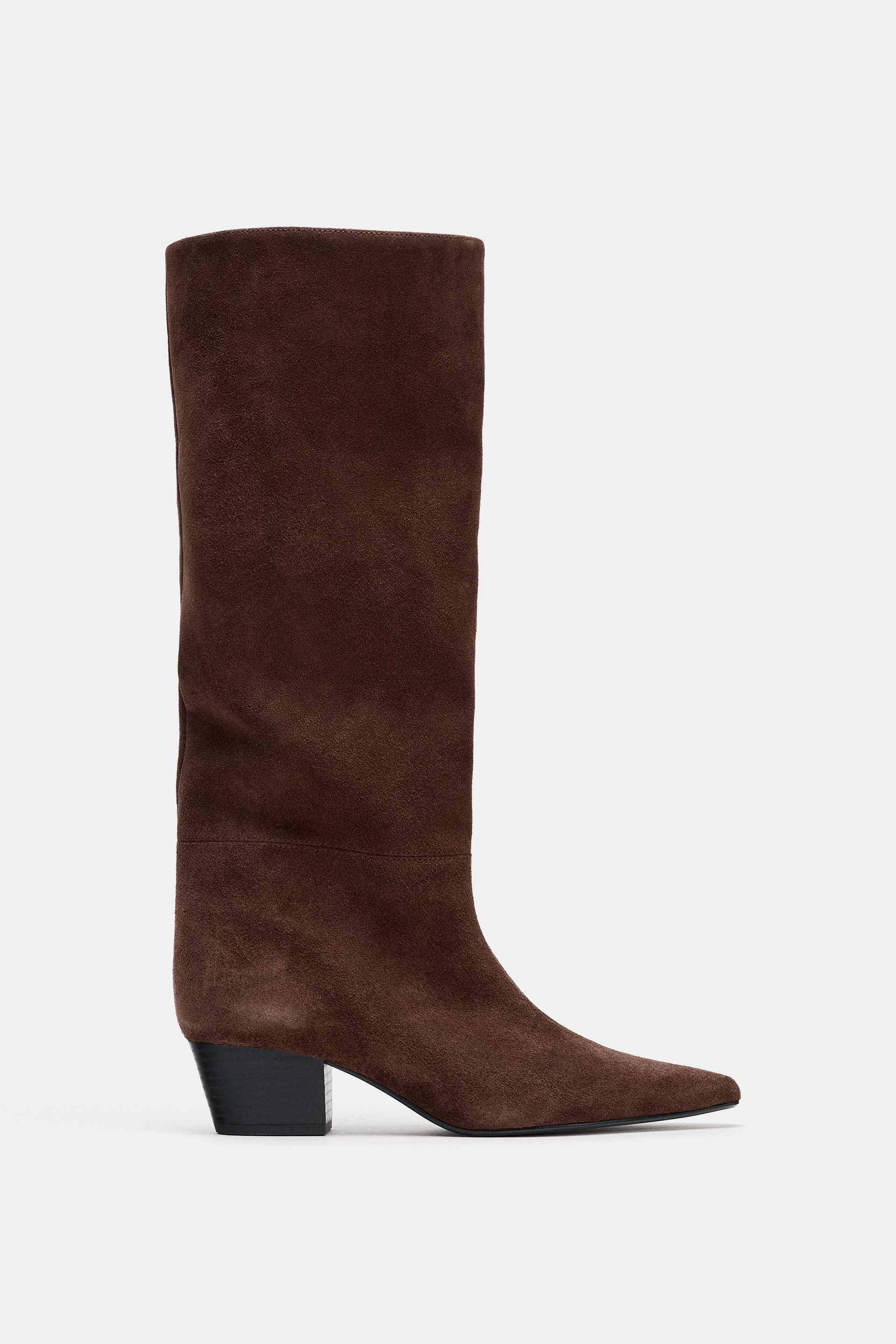 Split Leather Cowboy Boots