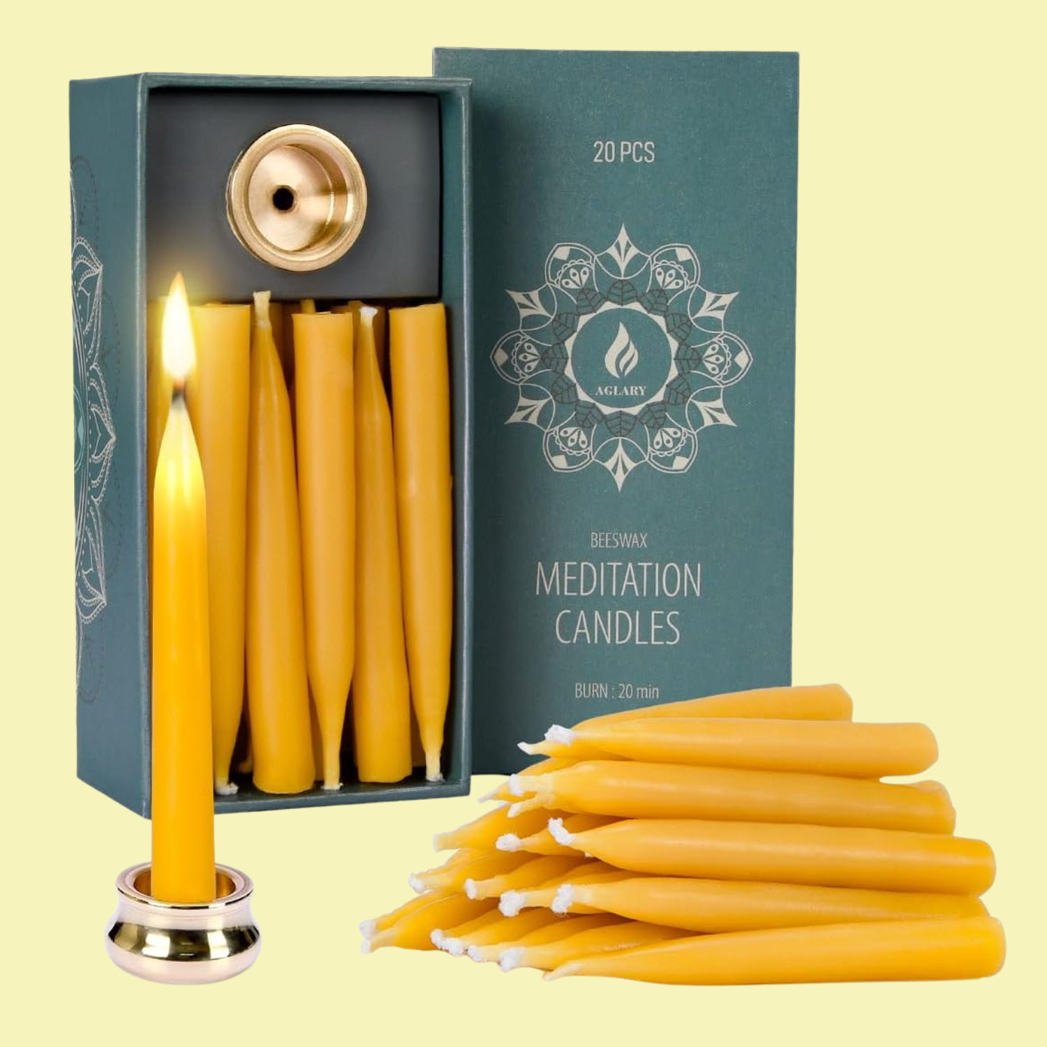 A set of beeswax candles