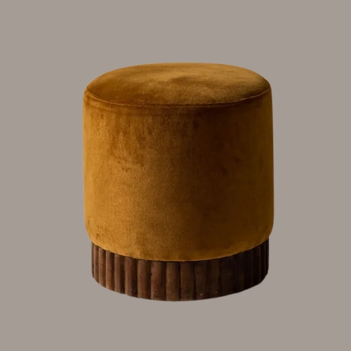 Atkin &amp;amp; Thyme, Holborn Footstool In Mustard Velvet