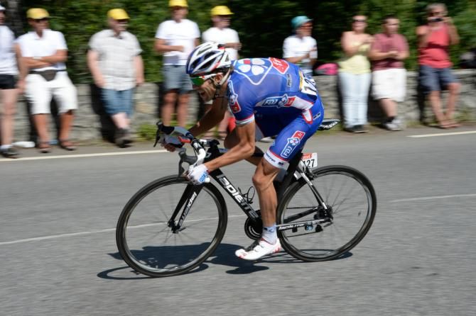 Thibaut Pinot's (FDJ) descending showed no signs of the nerves that he had at last year's Tour