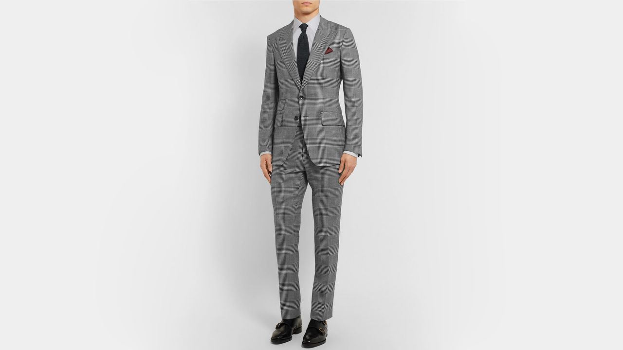 Tom Ford Shelton Slim-Fit rutig ull, Mohair och Silk-Blend Suit