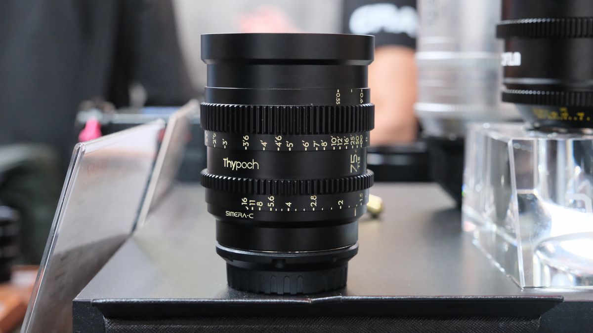 Thypoch Simera-C cine lens on a black table